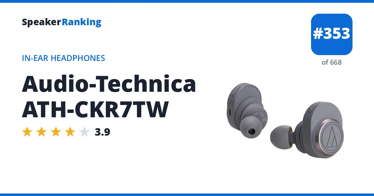 Audio-Technica ATH-CKR7TW - ranked #353 of 668 In-Ear Headphones · Editor's rating 3.9/5