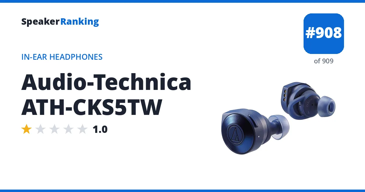 Audio-Technica ATH-CKS5TW - ranked #908 of 909 In-Ear Headphones · Editor's rating 1/5