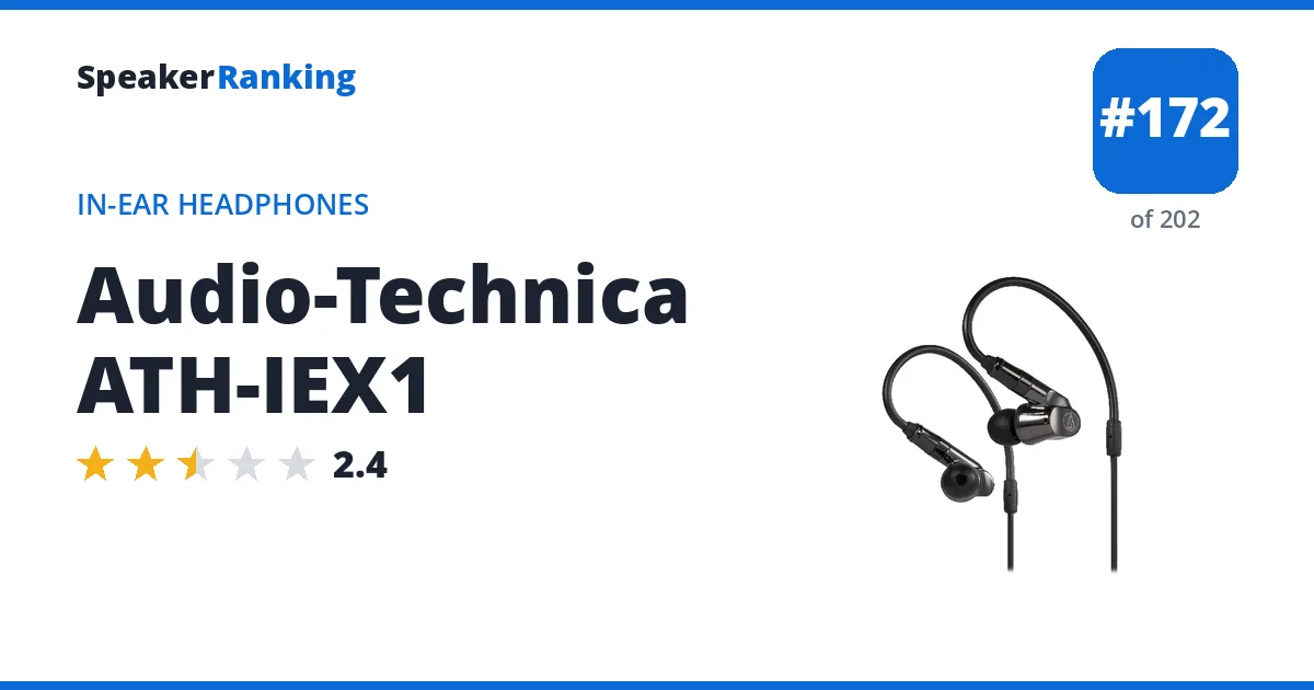 Audio-Technica ATH-IEX1 - ranked #118 of 148 In-Ear Headphones · Editor's rating 2.4/5