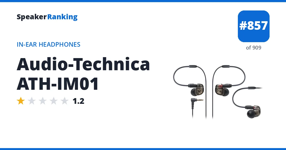 Audio-Technica ATH-IM01 - ranked #857 of 909 In-Ear Headphones · Editor's rating 1.2/5
