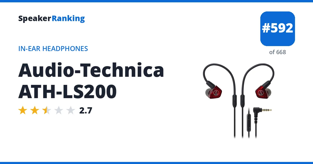 Audio-Technica ATH-LS200 - ranked #592 of 668 In-Ear Headphones · Editor's rating 2.7/5