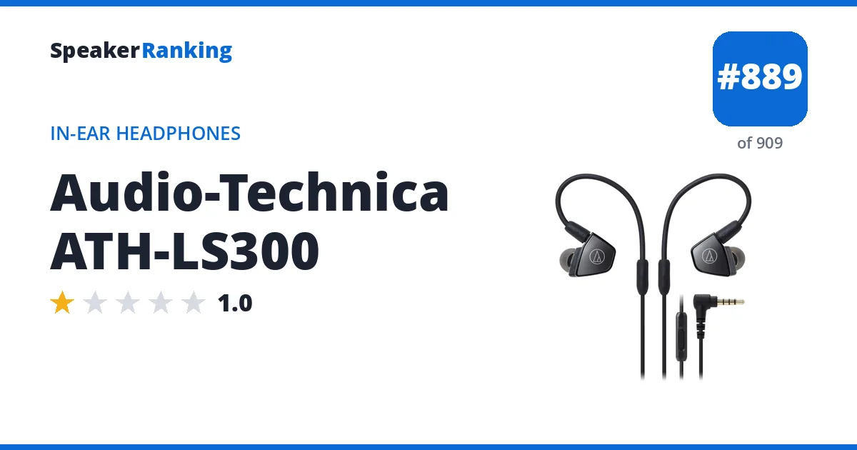 Audio-Technica ATH-LS300 - ranked #889 of 909 In-Ear Headphones · Editor's rating 1/5