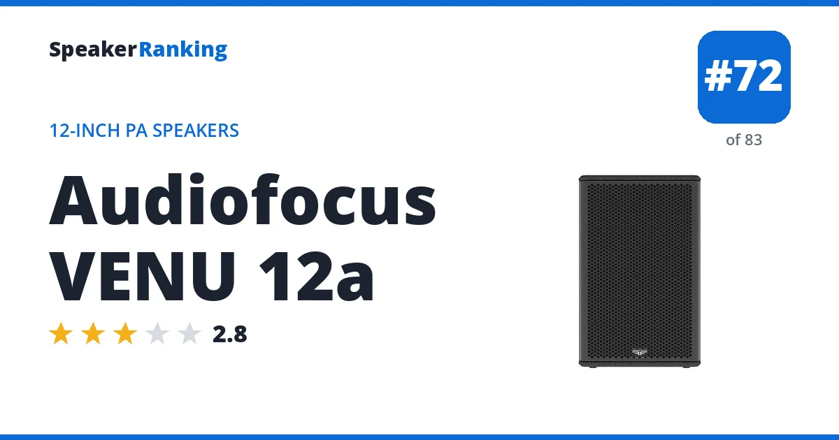 Audiofocus VENU 12a ranking card