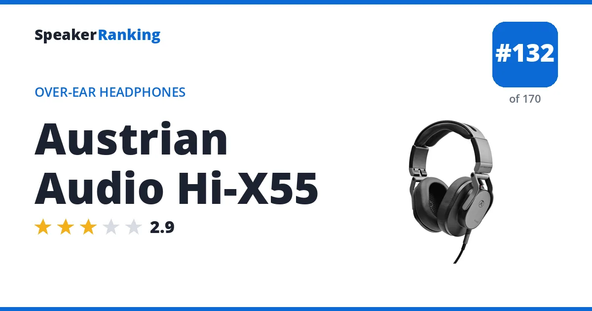 Austrian Audio Hi-X55 - ranked #130 of 165 Over-Ear Headphones · Editor's rating 2.9/5