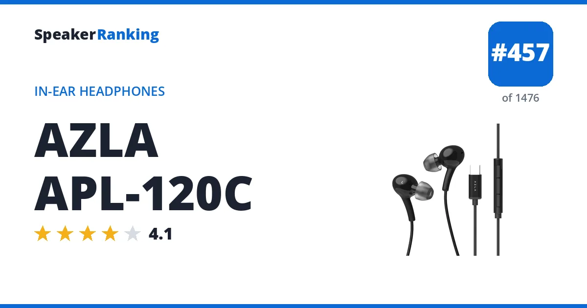 AZLA APL-120C - ranked #457 of 1476 In-Ear Headphones · Editor's rating 4.1/5