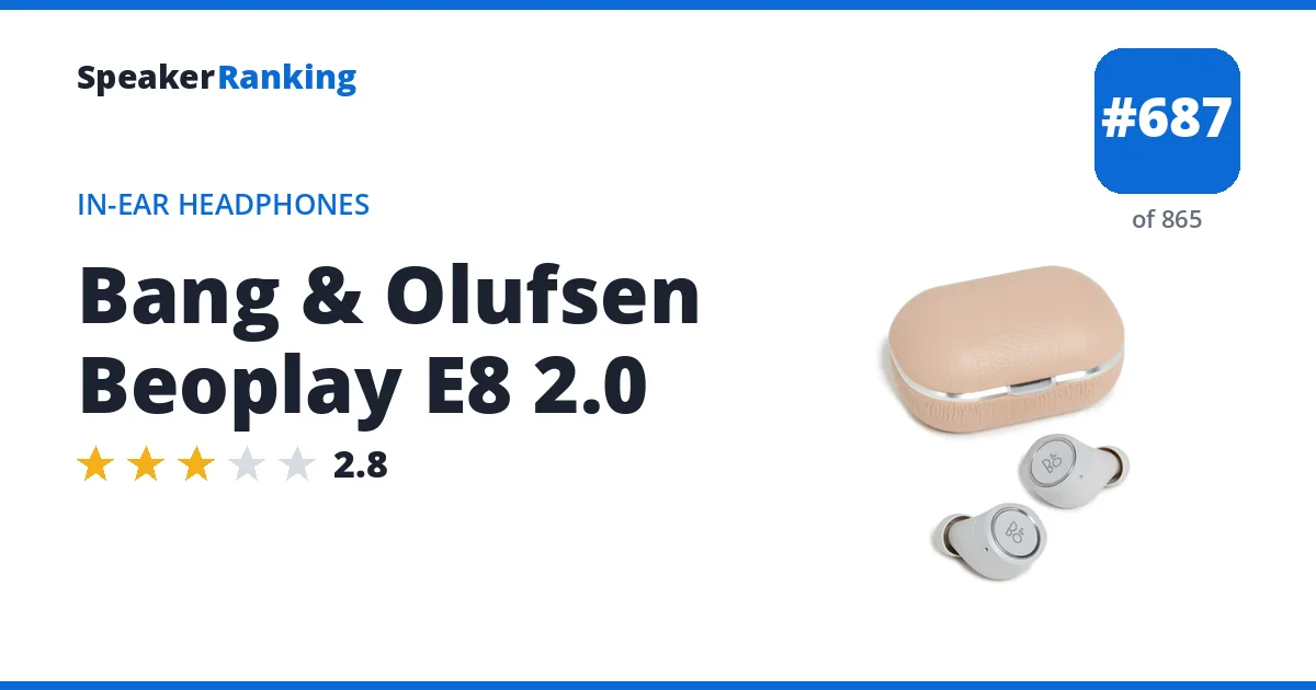 Bang & Olufsen Beoplay E8 2.0 - ranked #687 of 865 In-Ear Headphones · Editor's rating 2.8/5