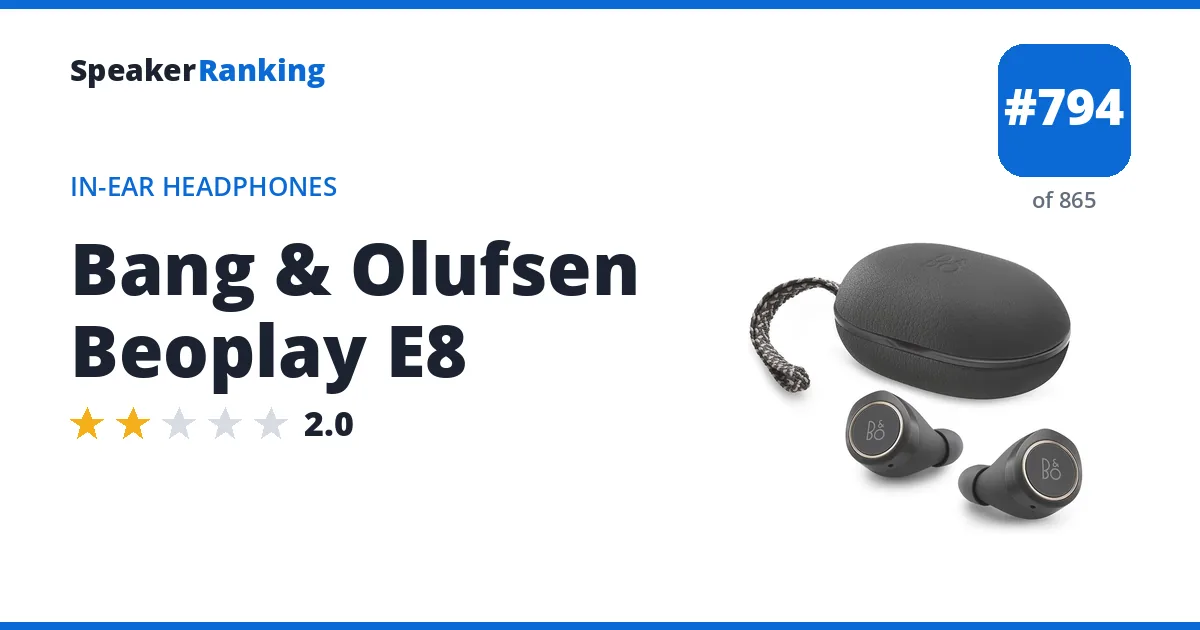 Bang & Olufsen Beoplay E8 - ranked #794 of 865 In-Ear Headphones · Editor's rating 2/5