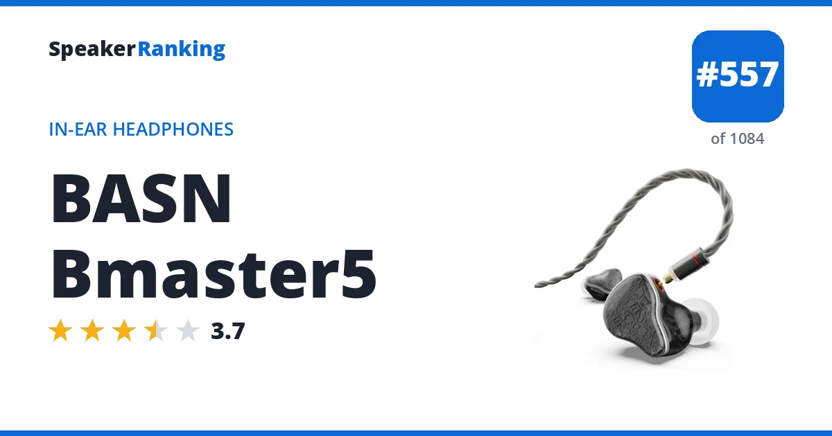 BASN Bmaster5 - ranked #552 of 1061 In-Ear Headphones · Editor's rating 3.7/5