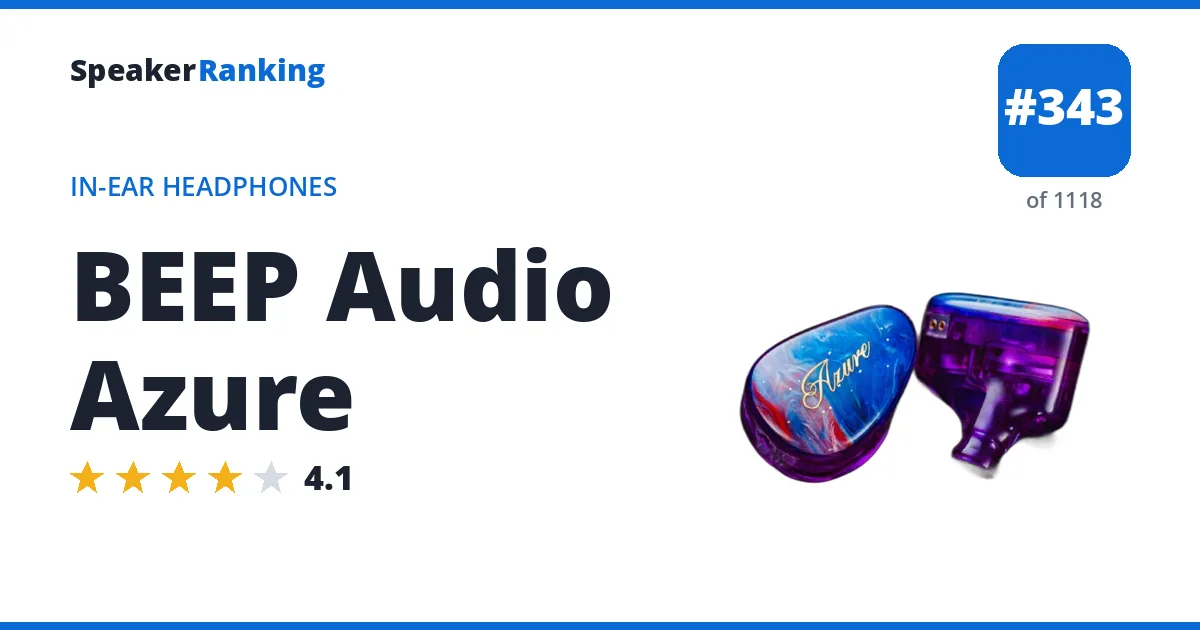 BEEP Audio Azure - ranked #343 of 1118 In-Ear Headphones · Editor's rating 4.1/5