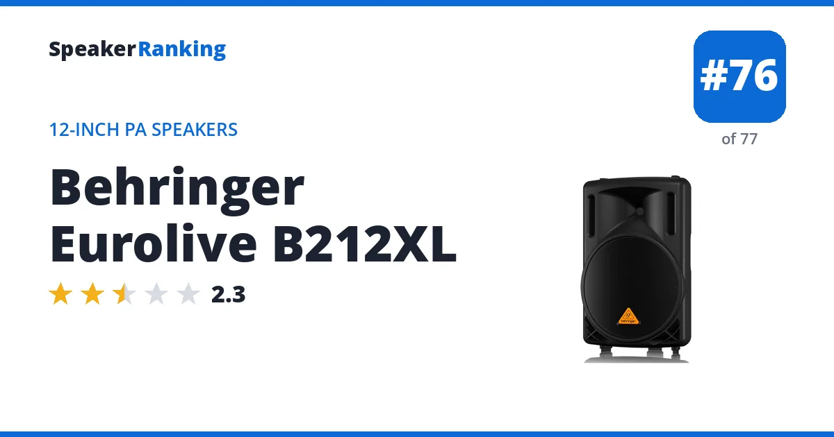 Behringer Eurolive B212XL ranking card