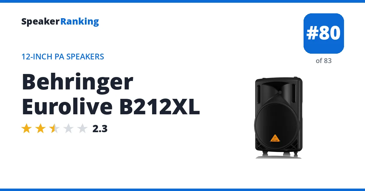 Behringer Eurolive B212XL ranking card