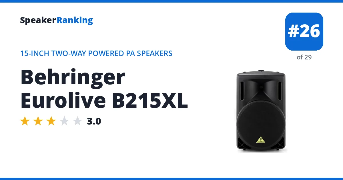 Behringer Eurolive B215XL ranking card
