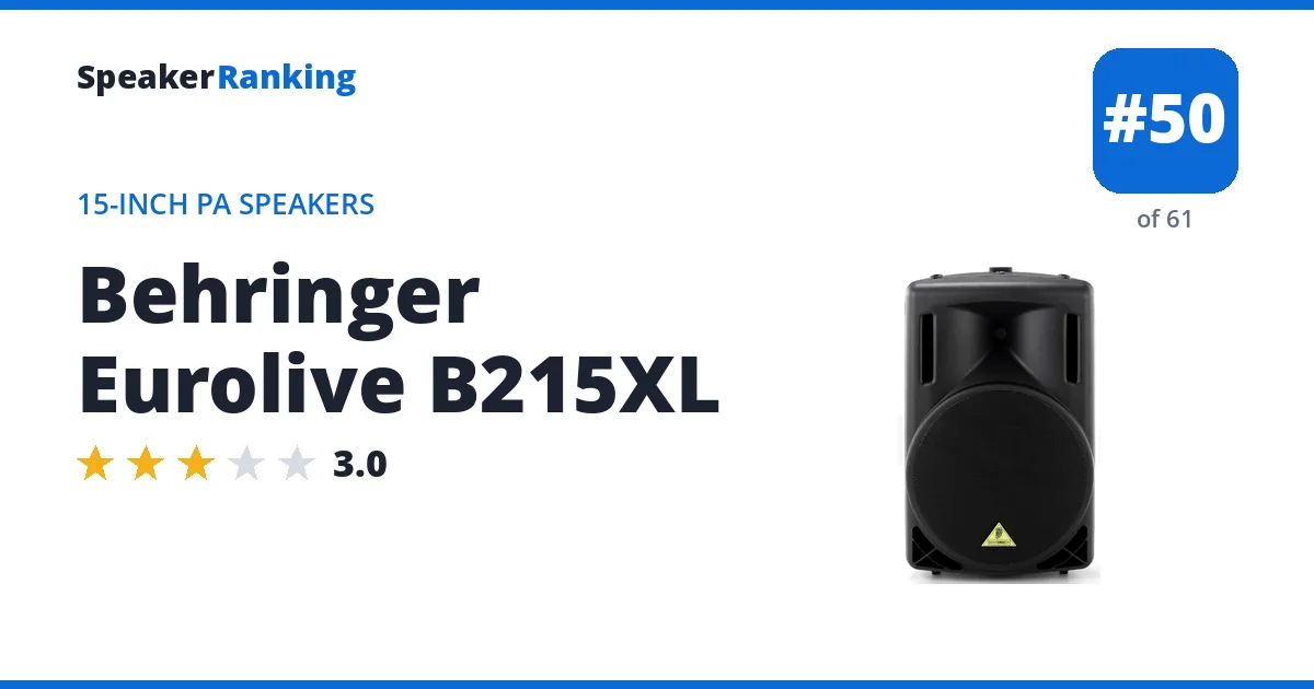 Behringer Eurolive B215XL ranking card