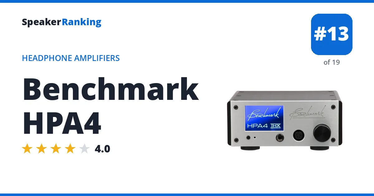 Benchmark HPA4 - ranked #13 of 19 Headphone Amplifiers · Editor's rating 4/5