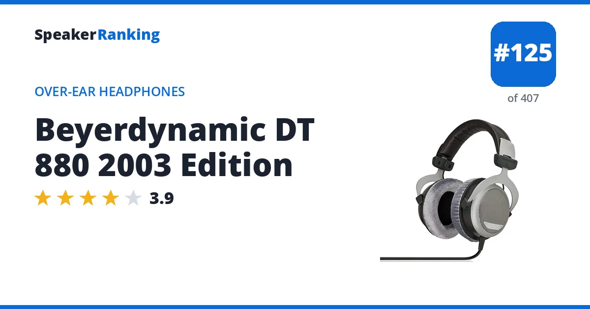 Beyerdynamic DT 880 2003 Edition - ranked #125 of 382 Over-Ear Headphones · Editor's rating 3.9/5