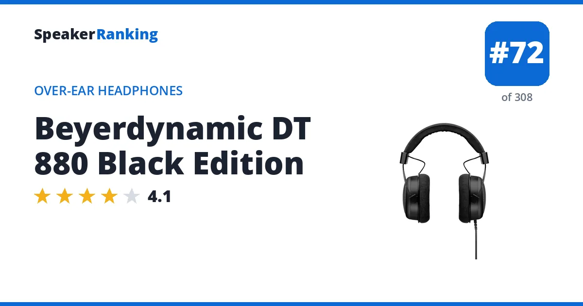 Beyerdynamic DT 880 Black Edition - ranked #72 of 308 Over-Ear Headphones · Editor's rating 4.1/5