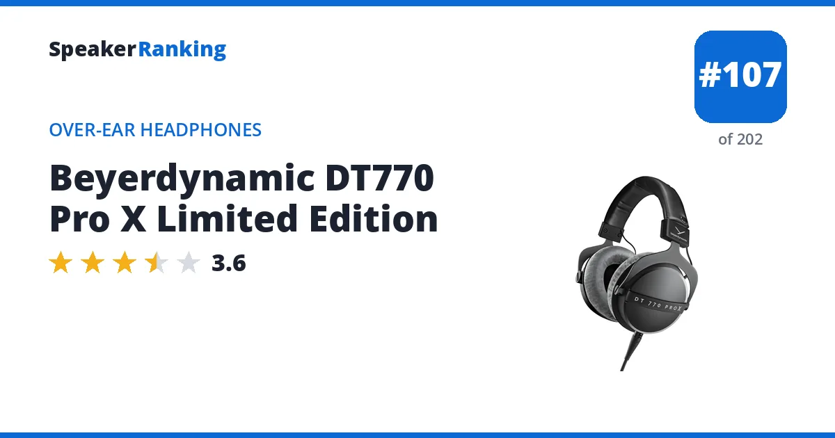 Beyerdynamic DT770 Pro X Limited Edition - ranked #106 of 201 Over-Ear Headphones · Editor's rating 3.6/5
