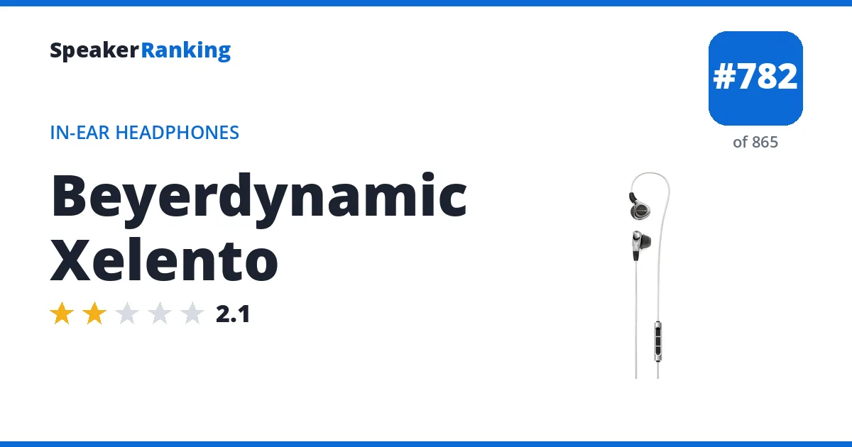 Beyerdynamic Xelento - ranked #782 of 865 In-Ear Headphones · Editor's rating 2.1/5