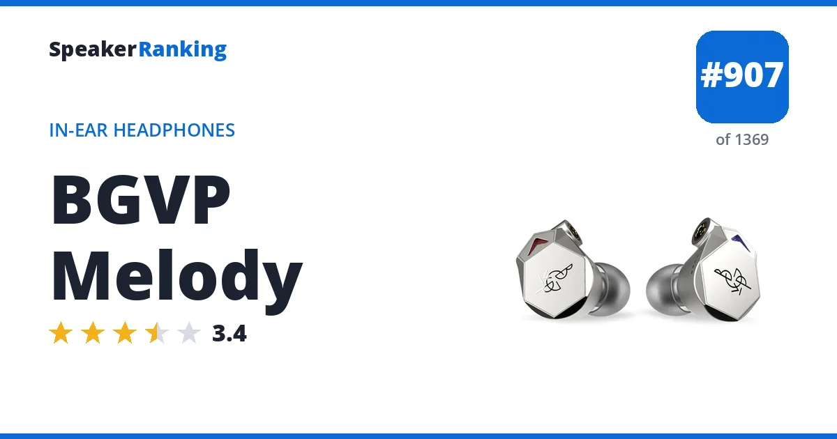 BGVP Melody - ranked #907 of 1369 In-Ear Headphones · Editor's rating 3.4/5