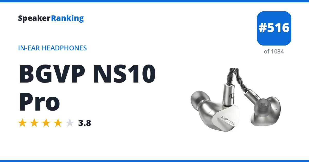 BGVP NS10 Pro - ranked #516 of 1084 In-Ear Headphones · Editor's rating 3.8/5