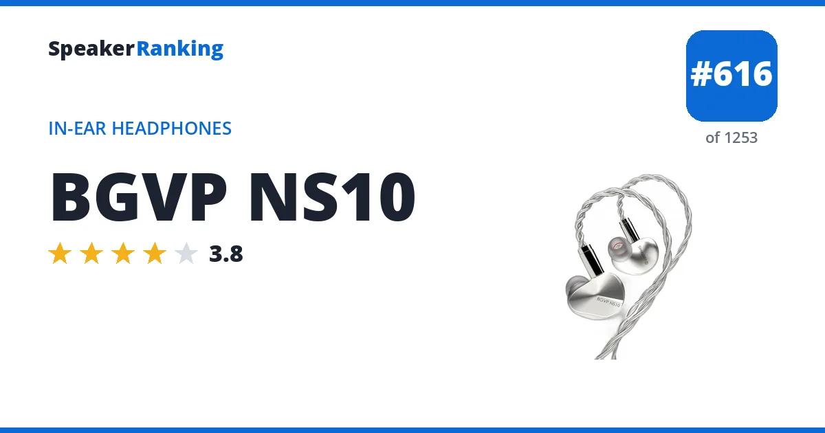 BGVP NS10 - ranked #616 of 1253 In-Ear Headphones · Editor's rating 3.8/5