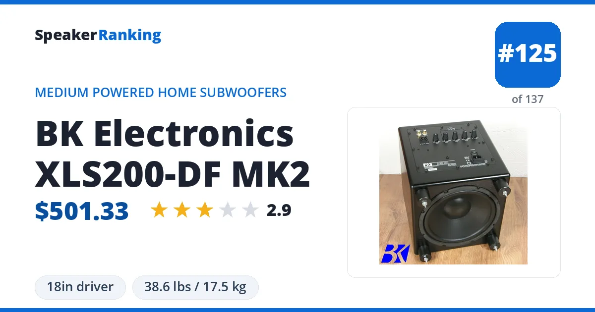 BK Electronics XLS200-DF MK2 ranking card