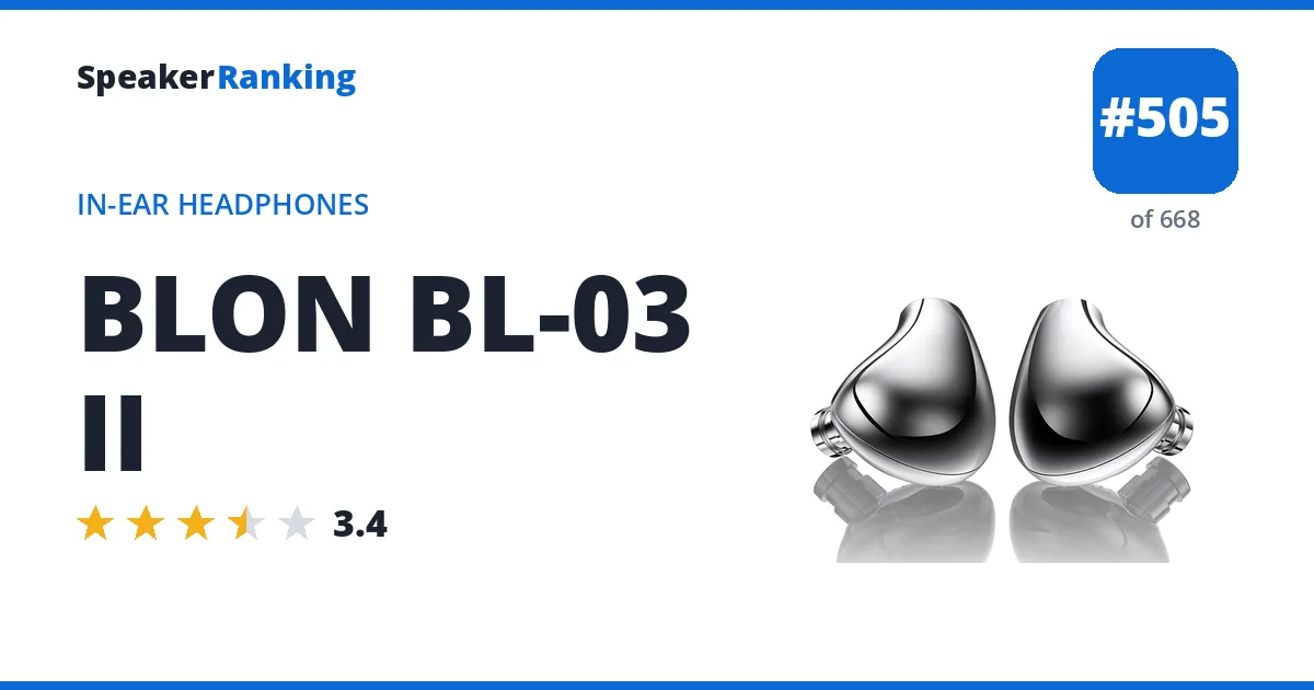 BLON BL-03 II - ranked #505 of 668 In-Ear Headphones · Editor's rating 3.4/5