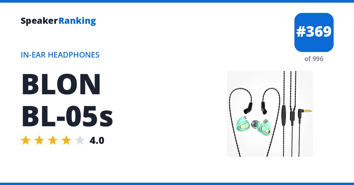 BLON BL-05s - ranked #369 of 996 In-Ear Headphones · Editor's rating 4/5