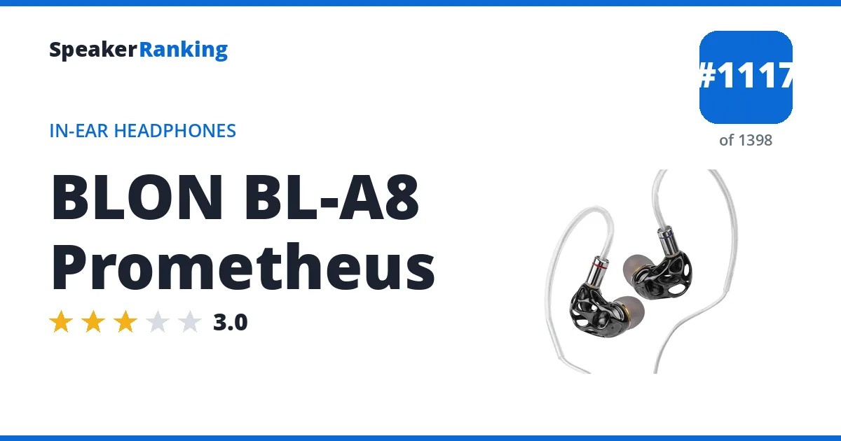 BLON BL-A8 Prometheus - ranked #1117 of 1398 In-Ear Headphones · Editor's rating 3/5