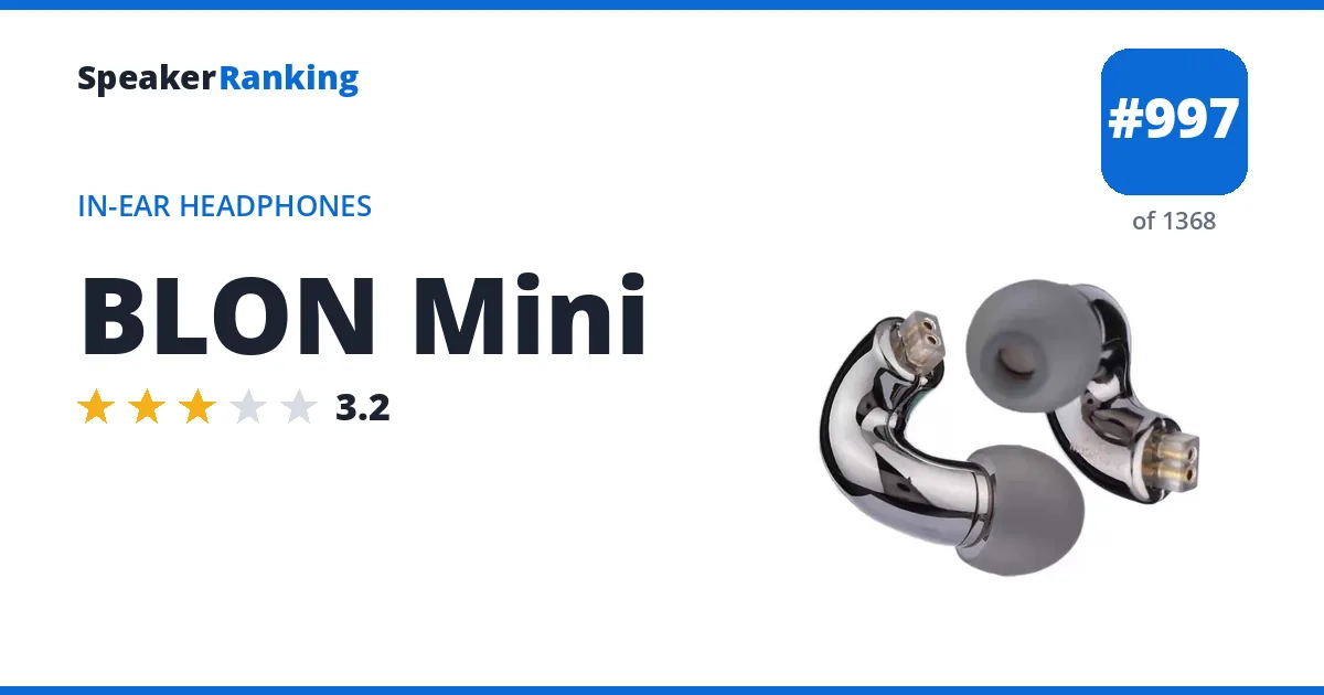 BLON Mini - ranked #998 of 1369 In-Ear Headphones · Editor's rating 3.2/5