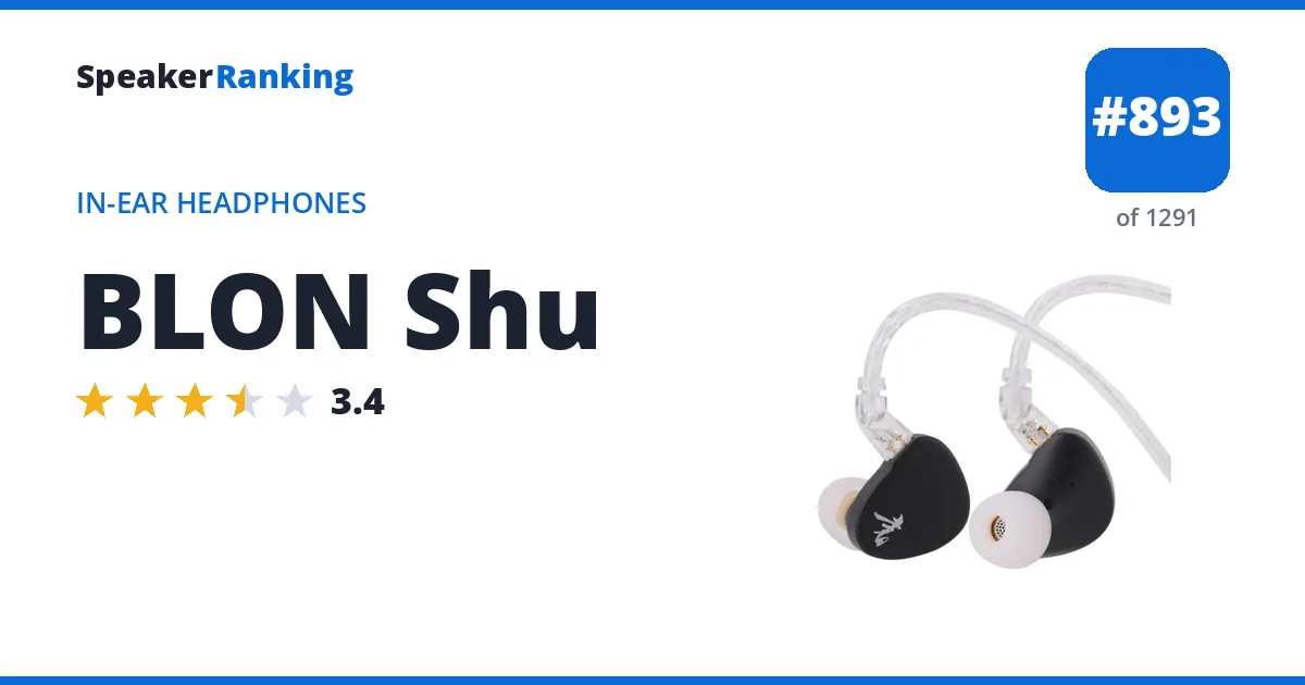 BLON Shu - ranked #893 of 1291 In-Ear Headphones · Editor's rating 3.4/5