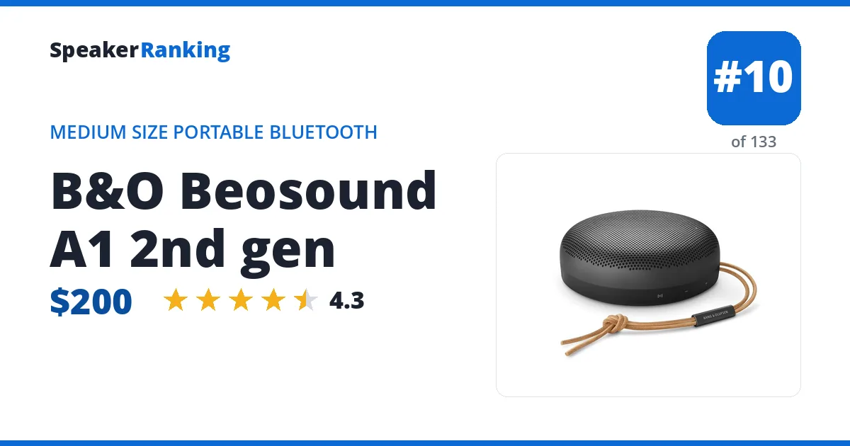 B&O Beosound A1 2nd gen ranking card