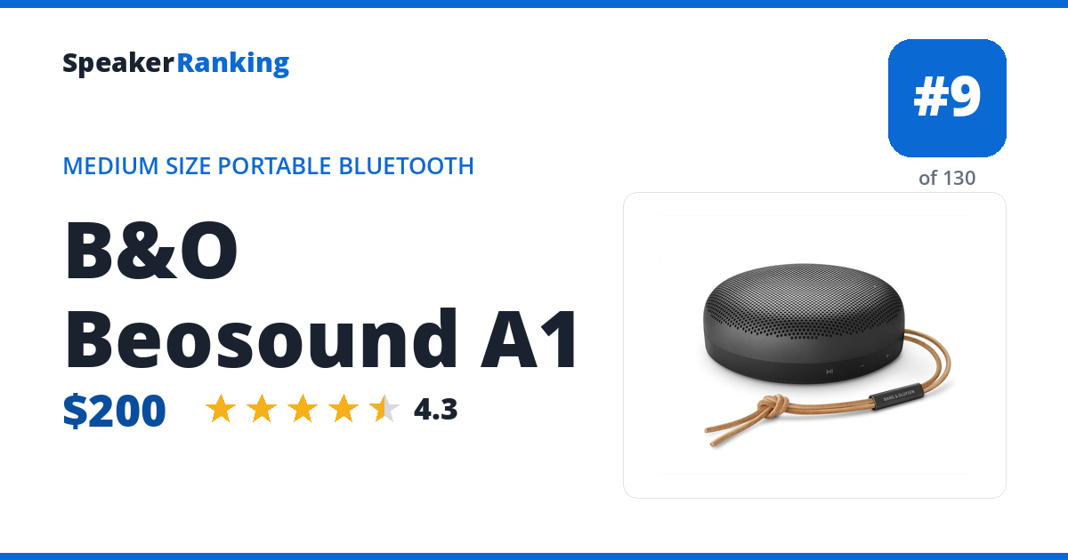 B&O Beosound A1 — ranked #9 of 131 Medium Size Portable Bluetooth Speakers · Editor's rating 4.3/5