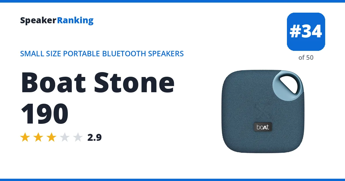 Boat Stone 190 - ranked #34 of 50 Small Size Portable Bluetooth Speakers · Editor's rating 2.9/5