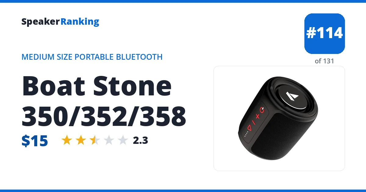 Boat Stone 350/352/358 - ranked #114 of 131 Medium Size Portable Bluetooth Speakers · Editor's rating 2.3/5
