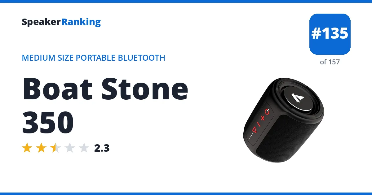 Boat Stone 350 - ranked #135 of 157 Medium Size Portable Bluetooth Speakers · Editor's rating 2.3/5