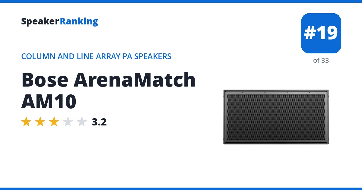 Bose ArenaMatch AM10 - ranked #19 of 33 Column and Line Array PA Speakers · Editor's rating 3.2/5