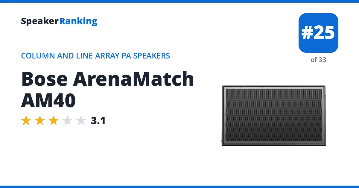 Bose ArenaMatch AM40 - ranked #25 of 33 Column and Line Array PA Speakers · Editor's rating 3.1/5