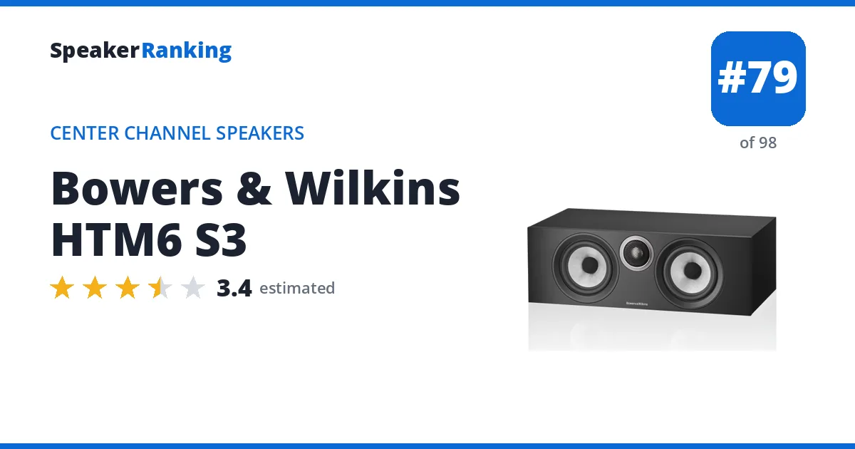 Bowers & Wilkins HTM6 S3 - ranked #79 of 98 Center Channel Speakers · Editor's rating 3.4/5