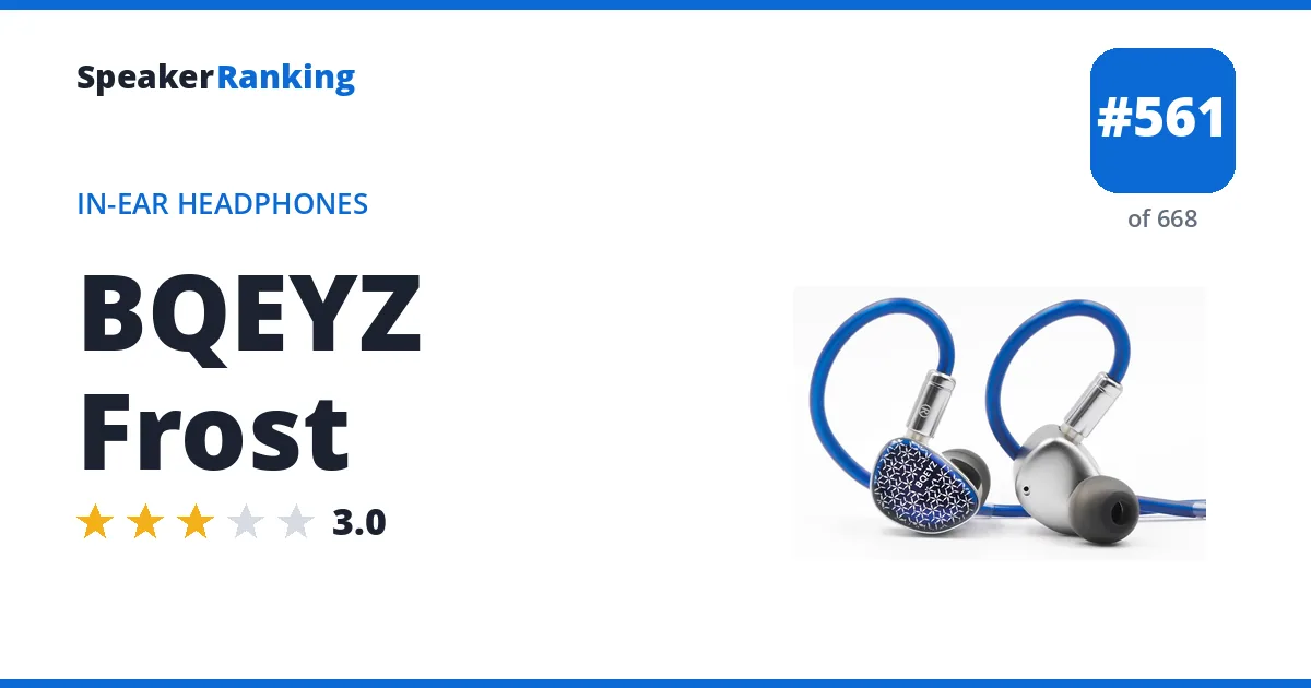 BQEYZ Frost - ranked #561 of 668 In-Ear Headphones · Editor's rating 3/5