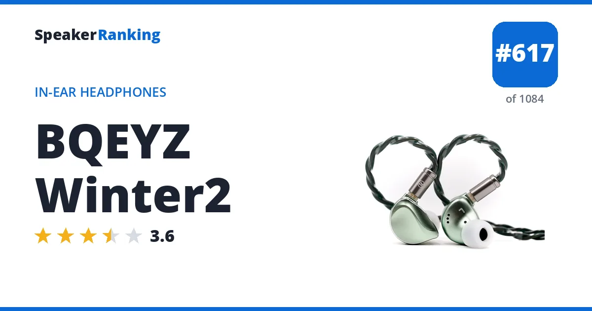 BQEYZ Winter2 - ranked #617 of 1084 In-Ear Headphones · Editor's rating 3.6/5