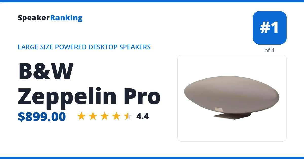 B&W Zeppelin Pro - ranked #1 of 4 Large Size Powered Desktop Speakers · Editor's rating 4.4/5