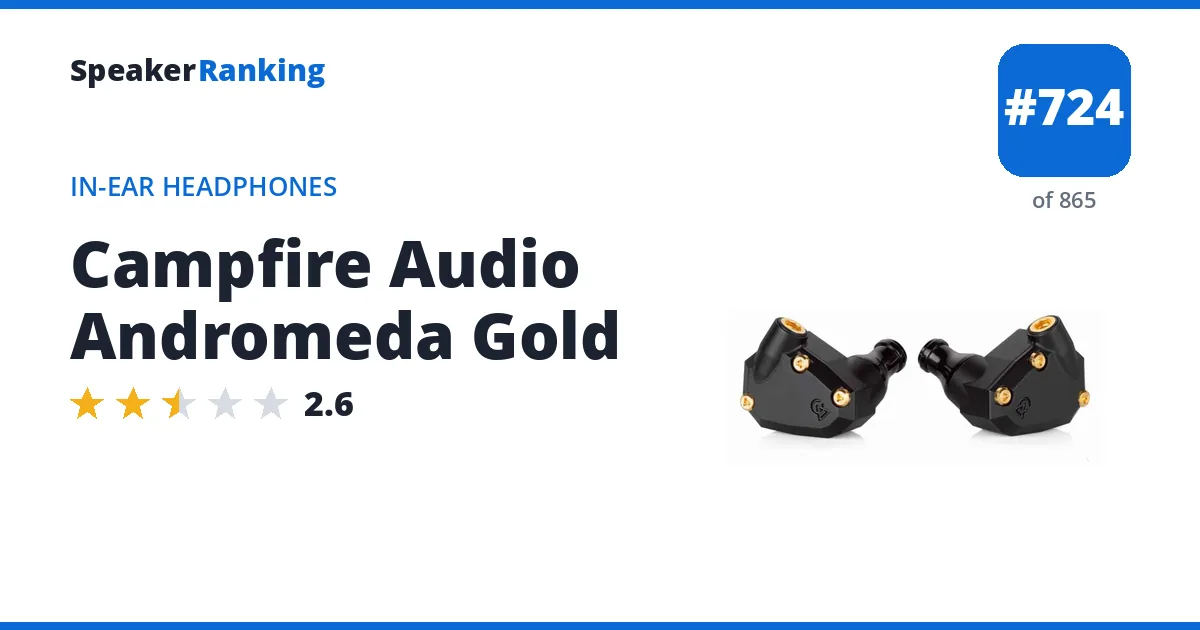 Campfire Audio Andromeda Gold - ranked #724 of 865 In-Ear Headphones · Editor's rating 2.6/5
