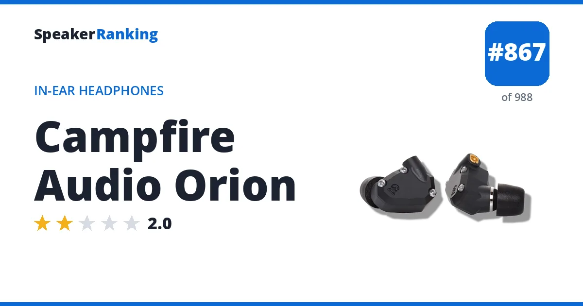 Campfire Audio Orion - ranked #850 of 971 In-Ear Headphones · Editor's rating 2/5