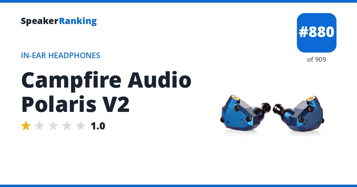Campfire Audio Polaris V2 - ranked #880 of 909 In-Ear Headphones · Editor's rating 1/5