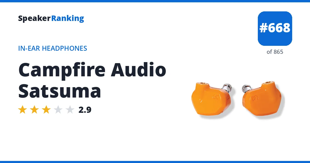 Campfire Audio Satsuma - ranked #668 of 865 In-Ear Headphones · Editor's rating 2.9/5