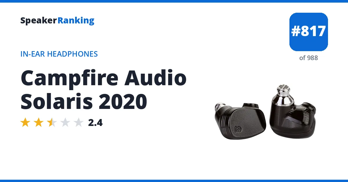 Campfire Audio Solaris 2020 - ranked #800 of 971 In-Ear Headphones · Editor's rating 2.4/5