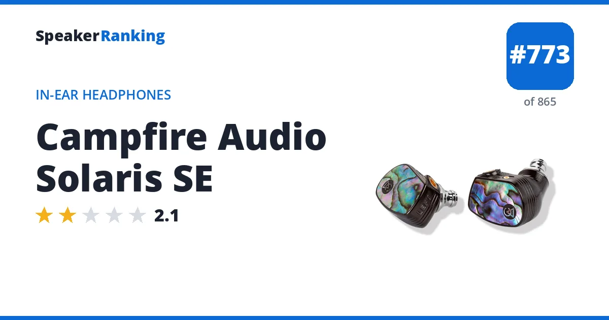 Campfire Audio Solaris SE - ranked #773 of 865 In-Ear Headphones · Editor's rating 2.1/5