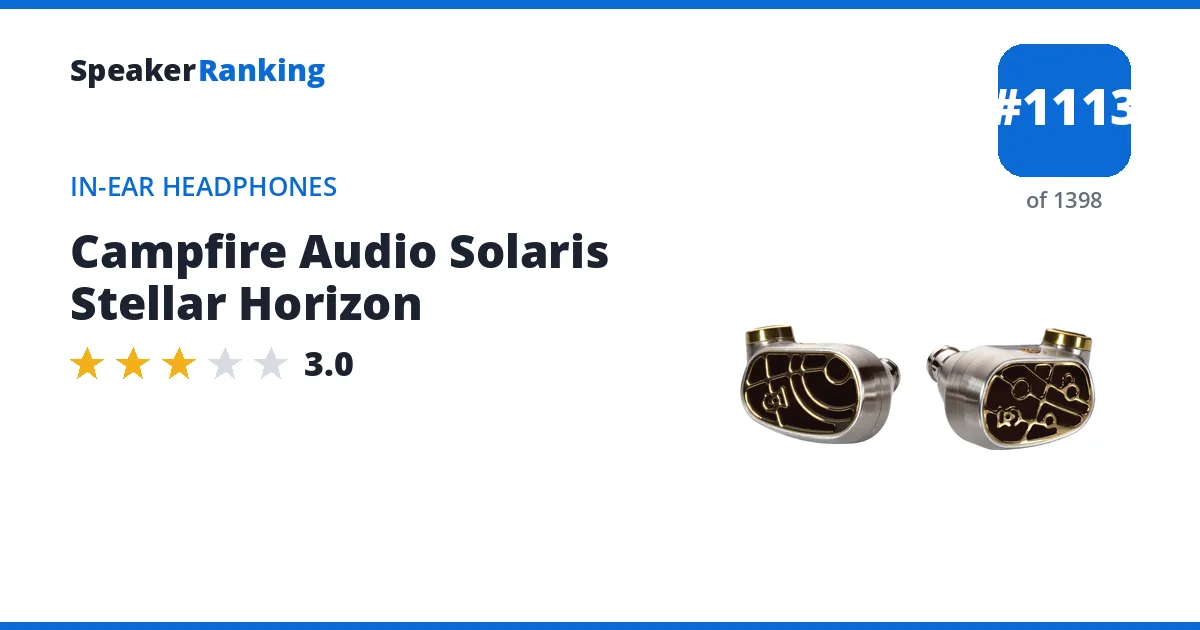 Campfire Audio Solaris Stellar Horizon - ranked #1113 of 1398 In-Ear Headphones · Editor's rating 3/5