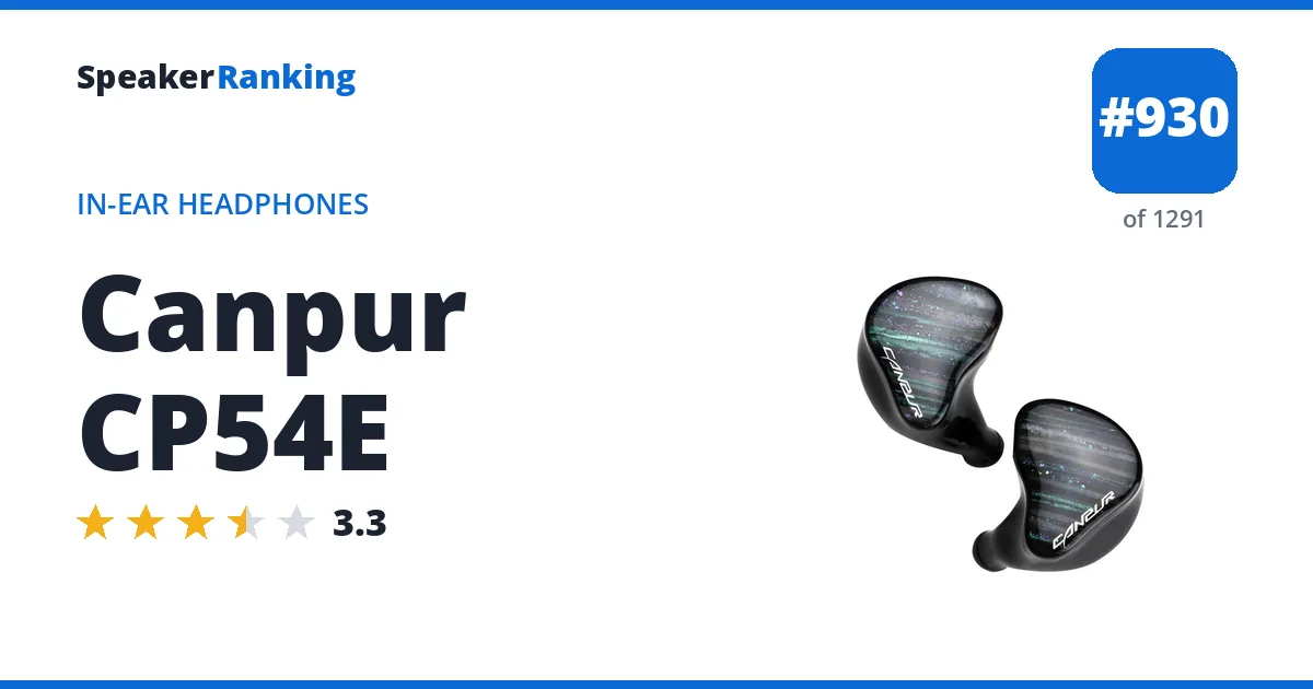 Canpur CP54E - ranked #930 of 1291 In-Ear Headphones · Editor's rating 3.3/5